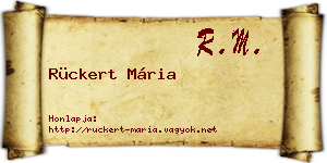 Rückert Mária névjegykártya